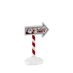 [2013265] Lemax Christmas Party Sign - Segno per la festa di Natale per villaggio di Natale