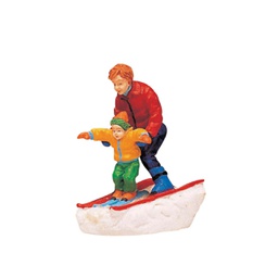 [19624244] Lemax Father E Son Skiing - Padre e figlio che scianno per villaggio di Natale