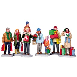 [20038626] Lemax Holiday Shoppers, Set Of 6 - Acquirenti per le vacanze, set di 6 per villaggio di Natale