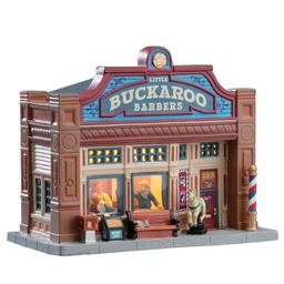 [2013226] Lemax Little Buckaroo Barbershop - Barbiere del piccolo Buckaroo per villaggio di Natale