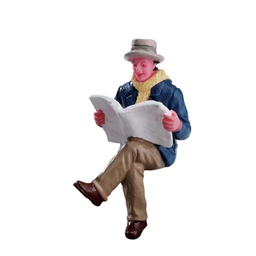 [20038630] Lemax Reading Morning Papers - Leggendo I Giornali Del Mattino Gioco invernale decorazione per villaggio Natale