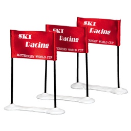 [20038611] Lemax Ski Racing Flag, Set Of 3 - Bandiera da sci da gara, set di 3. per villaggio di Natale