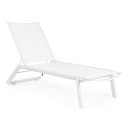 [B0662241] Lettino in alluminio Cruise con ruote bianco