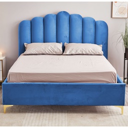 [FZ99740] Letto Matrimoniale Contenitore Artu Blu Testiera Smerlata L 171 x P 209 x H 138 cm
