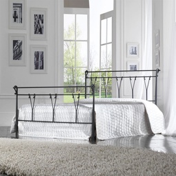 [PASTOPED1601D1] Letto in ferro matrimoniale con pediera Nero PASTORALE 175x216x h116 cm