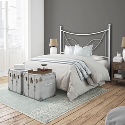 [TULIGIRO1201D3] Letto in ferro una piazza e mezza con giroletto in ferro TULIPANO Bianco 126x202x h117 cm