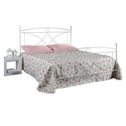 [ALICEPED1201D3] Letto in ferro una piazza e mezza con pediera Bianco ALICE 126x208x h128 cm