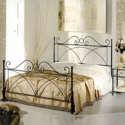 [SABRIPED1201D1] Letto in ferro una piazza e mezza con pediera SABRINA Nero 126x208x h128 cm