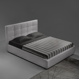 [FZ96570] Letto matrimoniale Napoli tessuto grigio con contenitore