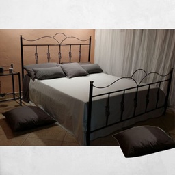 [FZ94566] Letto matrimoniale Primula ferro battuto nero oro