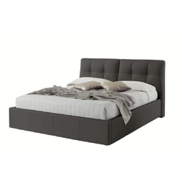 [FZ83013] Letto matrimoniale in Ecopelle Grigio Scuro con contenitore MELIA 220x182x h109 cm