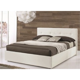 [FZ86546] Letto una piazza e mezza con contenitore in ecopelle Bianco NAPOLI 205x140x h105 cm