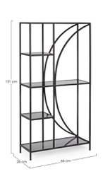 [B0746424] Libreria 4 piani metallo nero Korvet