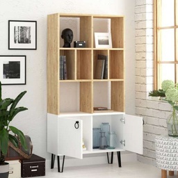 [FZ96882] Libreria Bene con ante rovere bianco