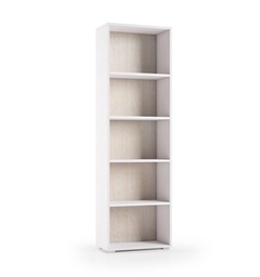 [TEREL218BROV] Libreria Compatta Con Cinque Ripiani Regolabili bianco, fondo rovere