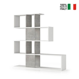 [TERLIBKAF22] Libreria Moderna 5 Ripiani bianco cemento