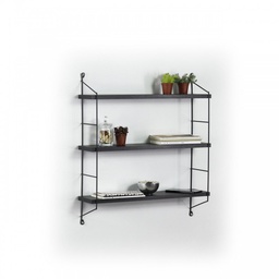 [FZ93764] Libreria a muro 3 ripiani Neelix nero cm 60 x 15 x 68 h
