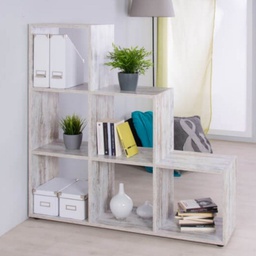 [FZ89187] Libreria a scala Bianco Consumato BERGAMO1 116x33x h118 cm