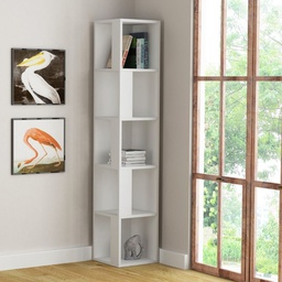 [FZ96976] Libreria angolare Piano bianca 5 ripiani 31,4x31,4x158,9