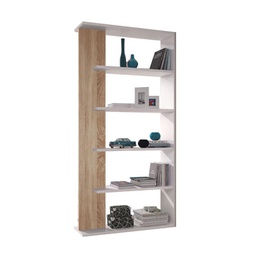[CAP94621] Libreria aperta design bianco rovere cm 90 x 25 x 180 h