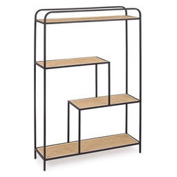 [B0722141] Libreria in acciaio Sagomata quattro ripiani Antracite ELYOT 85,5x25,5x h131 cm