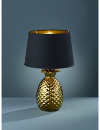 [TRIOR50431079] Lume da Tavolo Pineapple Ananas Oro con Paralume Nero Ø28 cm Trio Lighting