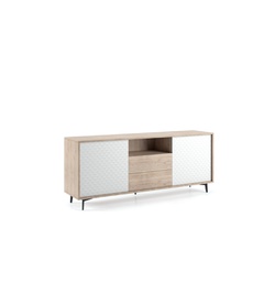 [TEREL180/1BROV] Madia Con Struttura Rovere E Ante Bianco Dama Apertura Push 2 Cassetti rovere ante bianco DAMA