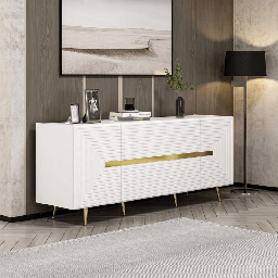 [FZ99596] (2c) Madia Jose bianca 4 ante particolari oro 180x47x75h