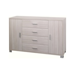 [O775OLOLK] Madia due ante quattro cassetti Olmo Chiaro 136x41x h86 cm