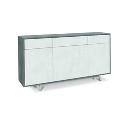 [O7076CEOSK] Madia tre ante tre cassetti Cemento Bianco Ossido 164x41x h92 cm