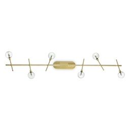 [8021696200361] Maracas PL6 Ottone - Lampada Soffitto 1180x200x280mm