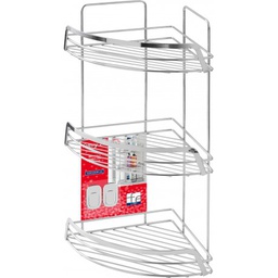[FER160015-B] Mensola Doccia Angolare 3 Ripiani Francy - Acciaio Cromato - L22xP22xH49 cm