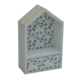 [V3201030000] Mensola legno lucia casetta c/cassetto cm18x8h28,5