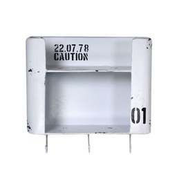 [V6442300000] Mensola metallo bristol bianco 2 piani con appendino 3 posti quadrata cm 30x10h30