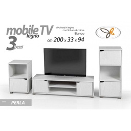 [GIC769825] Mini parete attrezzata mobile porta tv bianco pz 3