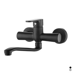 [DFLEX-234-P150-NE] Miscelatore monocomando lavello a muro nero opaco