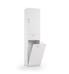 [TEREL120B] Mobile Multiuso Con Cestello Porta Biancheria bianco