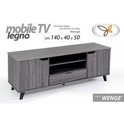 [GIC750809] Mobile Porta tv basso wengè ante e ripiani cm 140 x 40 x 50 h
