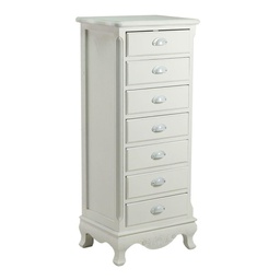 [V8029620000] Mobile basilea 7 cassetti bianco anticato cm48x35h110,5