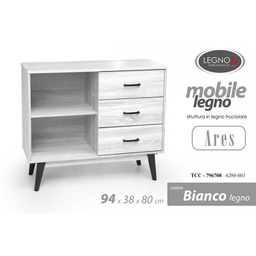 [GIC796708] Mobile basso madia salotto bianco cm 94 x 38 x 80 h