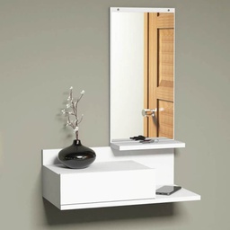 [FZ99603] Mobile ingresso sospeso Mode bianco con specchio e cassetto