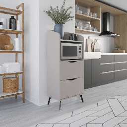 [EFFEZ99290] Mobile multiuso Gorki con cassetti light mocha e ripiano carrara bianco EFFEZ