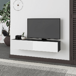 [FZ99266] Mobile porta TV sospeso Francy antracite bianco ante a ribalta