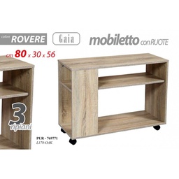 [GIC769771] Mobile porta tv con rotelle rovere cm 80 x 30 x 56 h