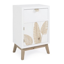 [B0744967] Mobiletto 1 anta 1 cassetto Folium in legno naturale 45x30x70h cm
