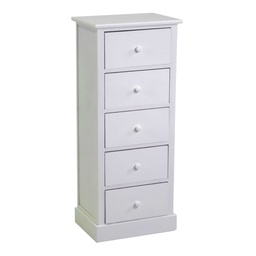 [V8033720000] Mobiletto Eleonora cassettiera bianco 5cassetti cm 38x28h91