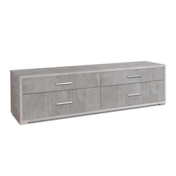 [ADB805CECEK] Mobiletto basso porta TV in legno quattro cassetti Beton Cemento 179x47x h50 cm
