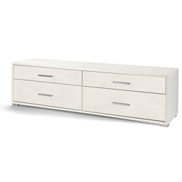 [ODB805OSOSK] Mobiletto basso porta TV in legno quattro cassetti Bianco Ossido 179x47x h50 cm