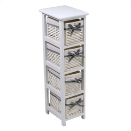 [V4118670000] Mobiletto hilary cassettiera bianco 4 cassetti cm 22x28h81