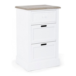 [B0740492] Mobiletto in MDF tre cassetti Bianco DOROTEA 47,5x40x h80 cm